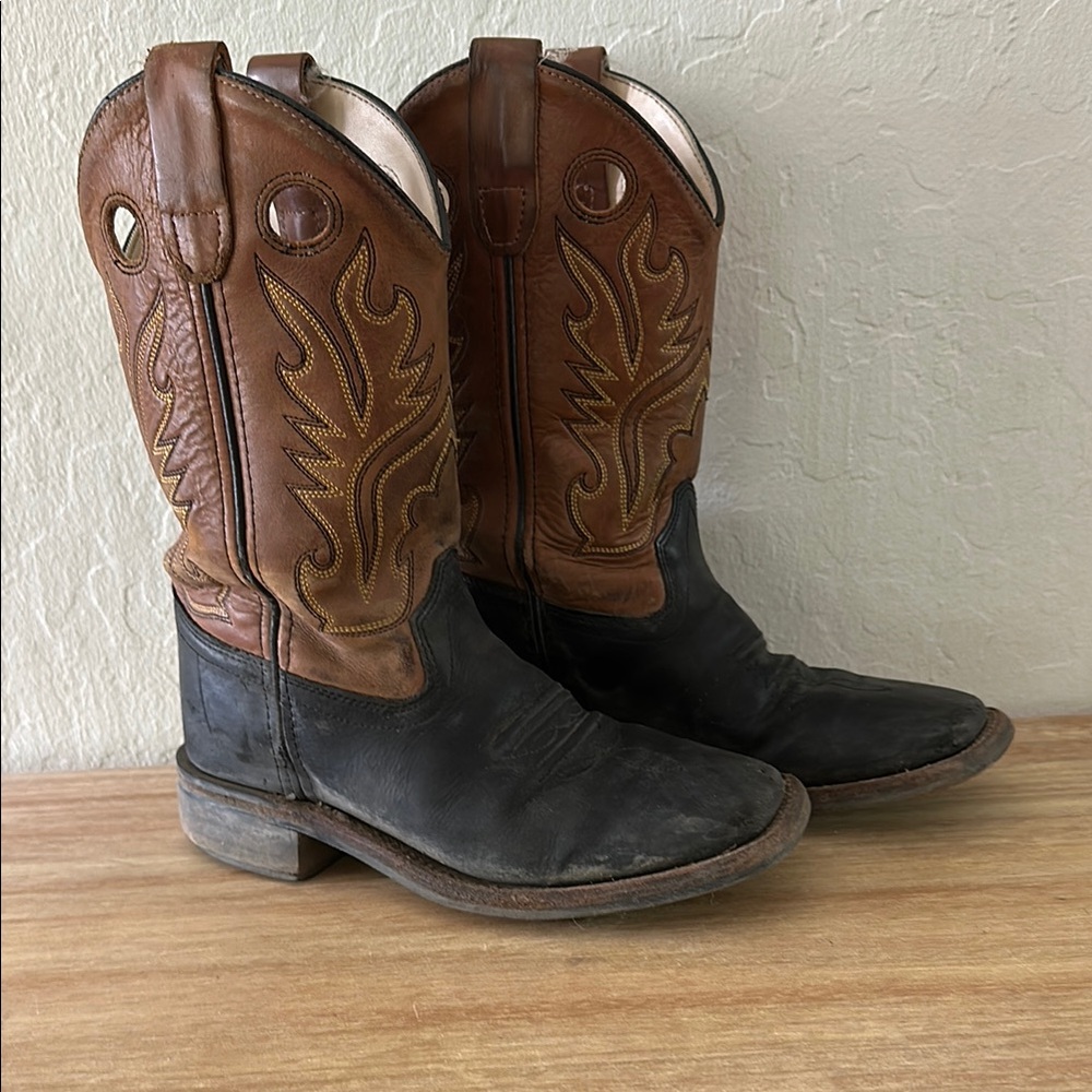 Kids' Black and Brown Western Boots